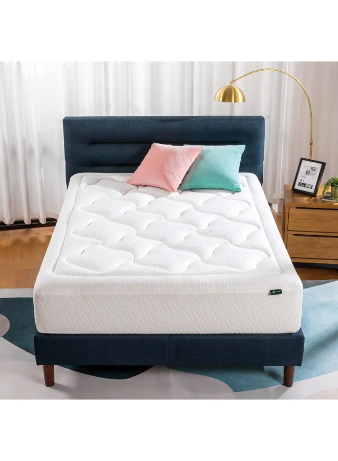 Zinus 30cm Cloud Memory Foam Mattress | King Size | Pressure Relieving Comfort | Fiberglass-Free | OEKO-TEX®| CertiPUR-US® Certified | Mattress in a Box | White | 200L×180W×30H CM | - Image 1